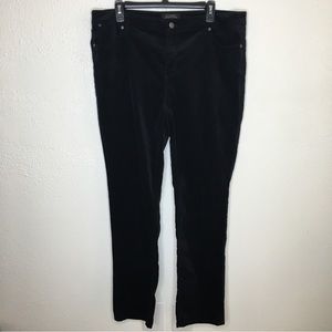 Talbots Flawless Five Pocket Straight Velvet Black Pants 16